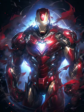 Carregar imagem no visualizador da galeria, Homem de Ferro 2025/1 (25 x 35 cm) - 100% Diamantes (Quadrado) - Pronta Entrega - Kit Completo