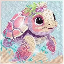 Carregar imagem no visualizador da galeria, Tartaruga 2024/1 (15cm x 15cm) - 100% Diamantes (Redondo) com Moldura - Pronta Entrega - Kit Completo