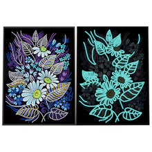Carregar imagem no visualizador da galeria, Flores Fluorescentes (30 x 40 cm) - Parcial Diamantes (Redondos) - Kit Completo