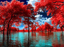 Carregar imagem no visualizador da galeria, Pântano das Árvores Vermelhas - 100% Diamantes (Kit Completo)