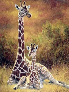 Girafas Descansando - 100% Diamantes (Kit Completo)