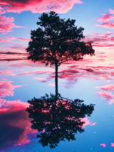 Carregar imagem no visualizador da galeria, Árvore Reflexo - 100% Diamantes (Kit Completo) - Pintura com Diamantes
