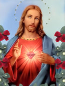 Sagrado Coração de Jesus - 100% Diamantes (Quadrado) - Kit Completo