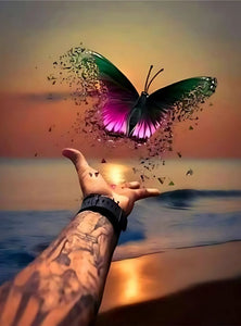 A Liberdade da Borboleta - 100% Diamantes (Kit Completo) - Pintura com Diamantes