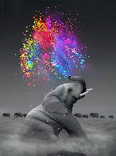 Carregar imagem no visualizador da galeria, Elefante Arco-Íris - 100% Diamantes (Kit Completo)
