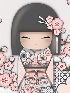 Bonecas Japonesas 1 - 100% Diamantes (Kit Completo) - Pintura com Diamantes