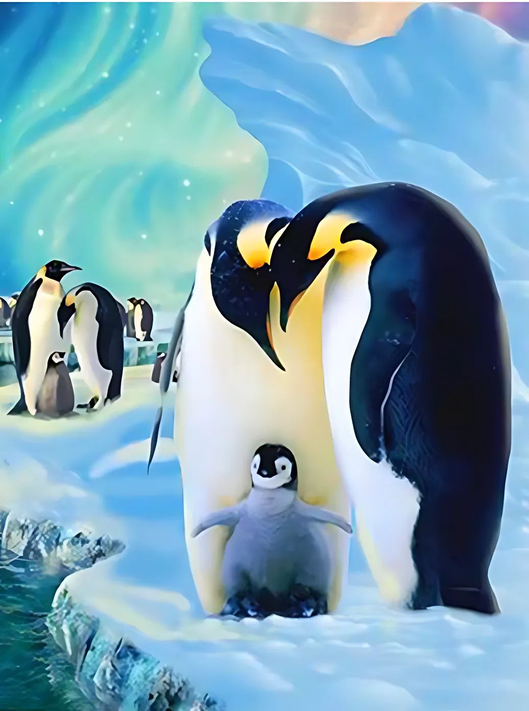 Casal de Pinguins - 100% Diamantes (Kit Completo)