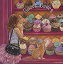A Menina e os Doces - 100% Diamantes (Kit Completo) - Pintura com Diamantes