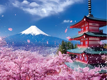 Carregar imagem no visualizador da galeria, Casa Oriental e a Floresta de Sakura - 100% Diamantes (Kit Completo)
