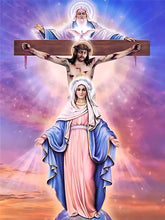 Carregar imagem no visualizador da galeria, Nossa Senhora e Jesus - 100% Diamantes (Kit Completo)
