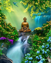 Carregar imagem no visualizador da galeria, Buda na Cachoeira - 100% Diamantes (Kit Completo) - Pintura com Diamantes
