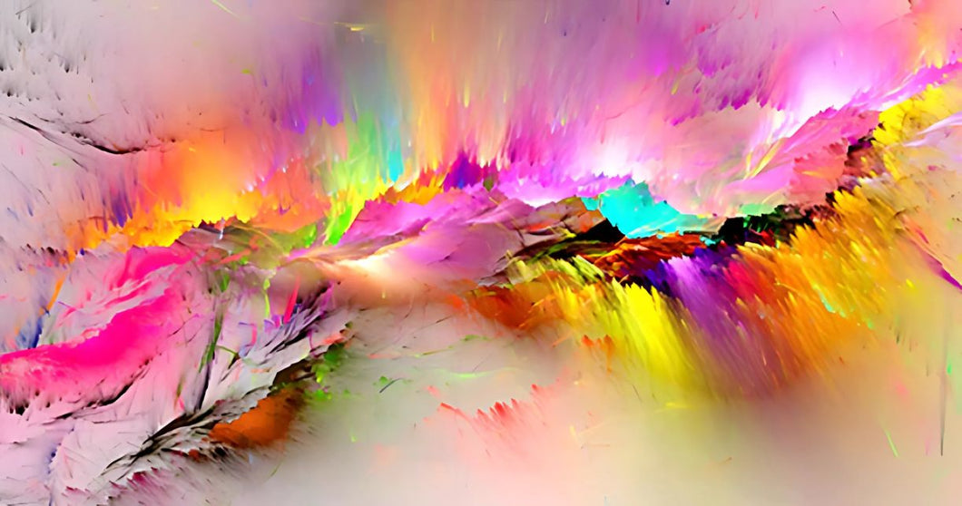 Abstrato 3 - 100% Diamantes (Quadrado) - Kit Completo - Pintura com Diamantes