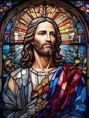 Jesus 2024/2 - 100% Diamantes (Quadrado) - Kit Completo - Pintura com Diamantes