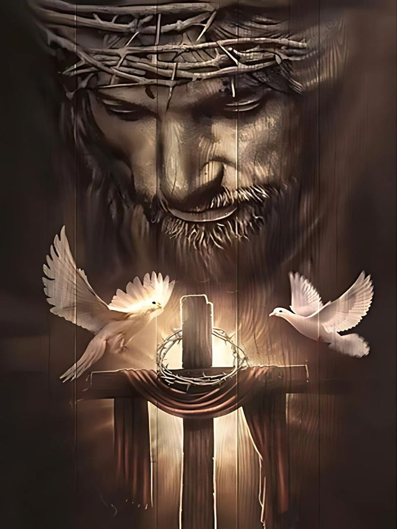 Jesus 2023/8 - 100% Diamantes (Quadrado) - Kit Completo - Pintura com Diamantes