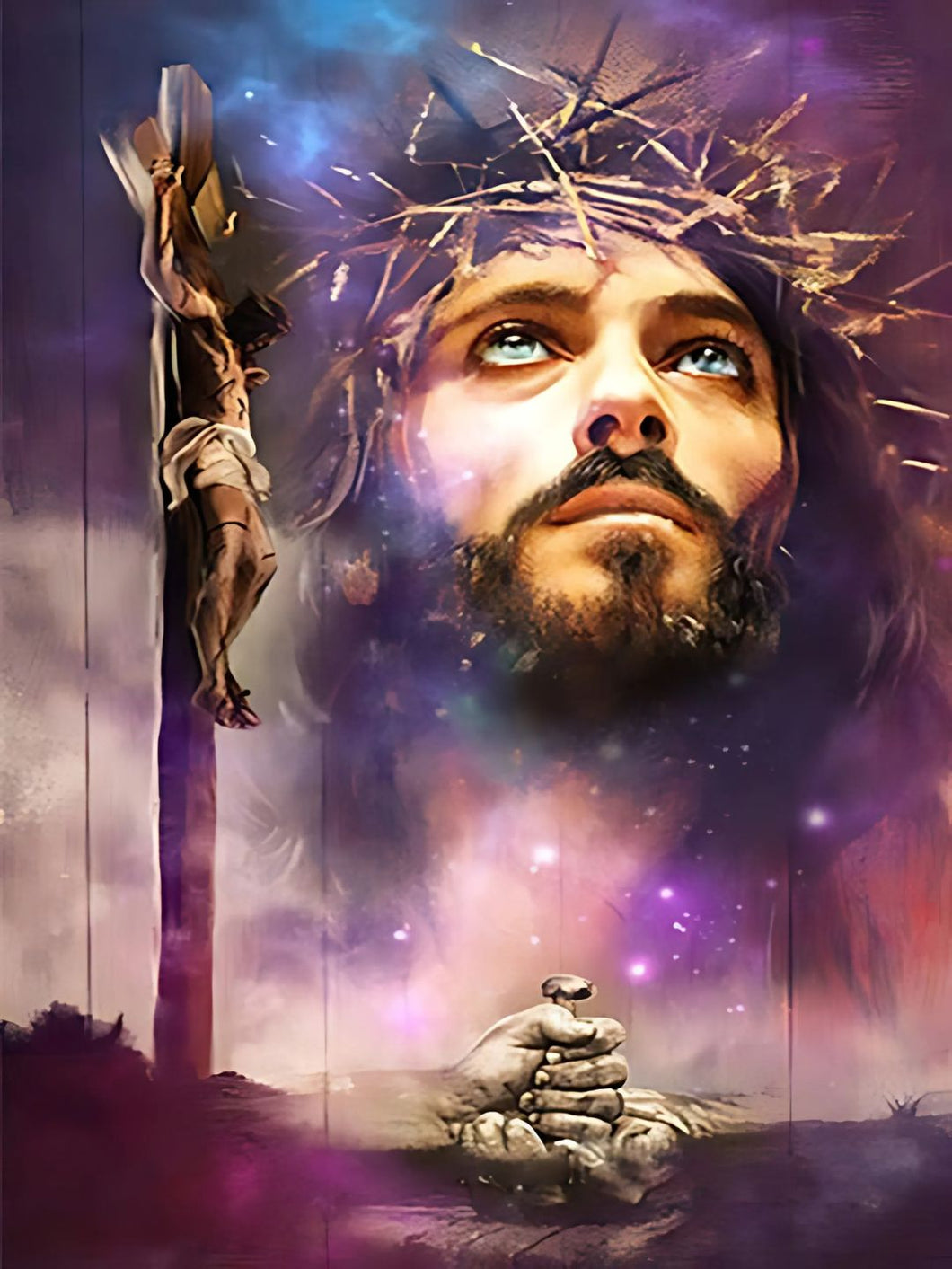 Jesus 2023/4 - 100% Diamantes (Quadrado) - Kit Completo - Pintura com Diamantes