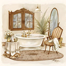 Banheiro Decoração 2023/1 - 100% Diamantes (Quadrado) - Kit Completo - Pintura com Diamantes