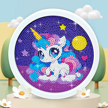 Carregar imagem no visualizador da galeria, Unicórnio 2024/1 (17cm x 17cm) - 100% Diamantes (Redondo) com Moldura - Pronta Entrega - Kit Completo
