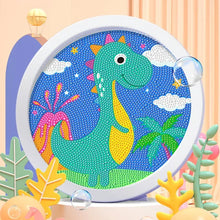 Carregar imagem no visualizador da galeria, Dinossauro 2024/1 (17cm x 17cm) - 100% Diamantes (Redondo) com Moldura - Pronta Entrega - Kit Completo
