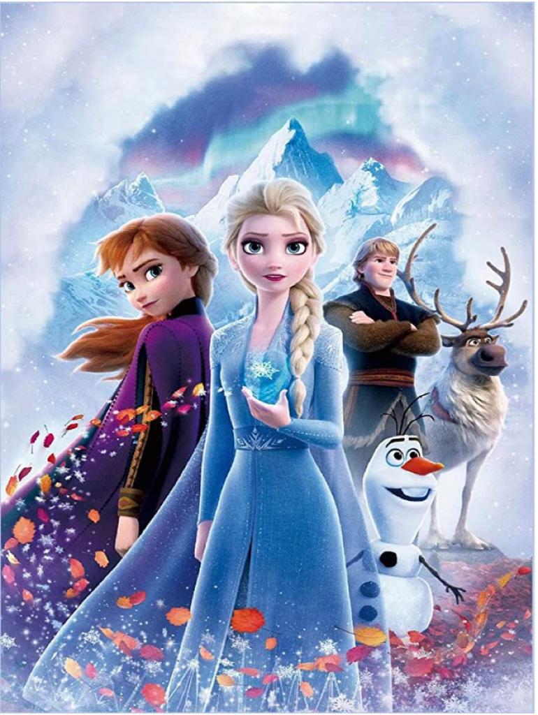 Frozen 2023/3 - ( 25 x 30 cm ) 100% Diamantes (Quadrado) - Pronta Entrega - Kit Completo