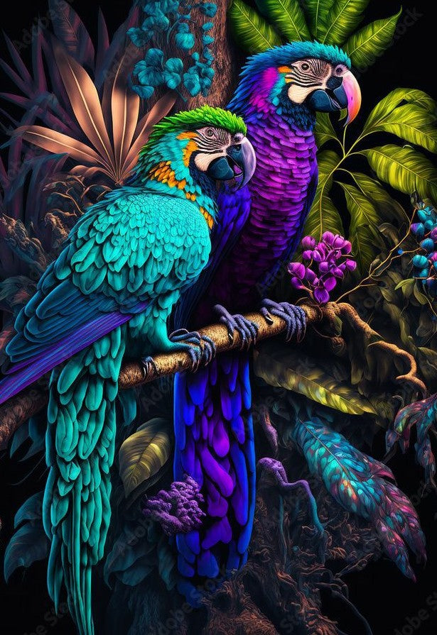Lindos Animais 2023/21 - 100% Diamantes (Quadrado) - Kit Completo - Pintura com Diamantes