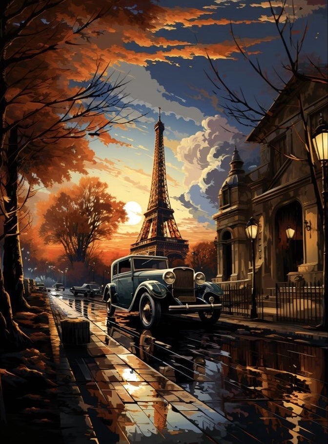Paisagens 2024/8 - 100% Diamantes (Quadrado) - Kit Completo - Pintura com Diamantes
