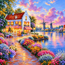 Paisagem 2027/14 - 100% Diamantes (Quadrado) - Kit Completo - Pintura com Diamantes