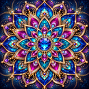 Mandala 2027/15 - 100% Diamantes (Quadrado) - Kit Completo - Pintura com Diamantes