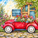 Flores 2027/4 - 100% Diamantes (Quadrado) - Kit Completo - Pintura com Diamantes