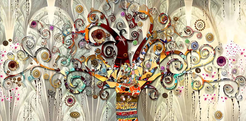 Árvore da Vida Gustav Klimt - 100% Diamantes (Quadrado) - Kit Completo - Pintura com Diamantes