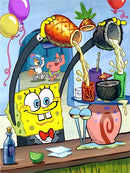 Bob Esponja 1 - 100% Diamantes (Kit Completo) - Pintura com Diamantes