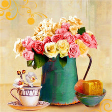 Carregar imagem no visualizador da galeria, Lindas Flores 3 - 100% Diamantes (Kit Completo)
