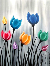 Carregar imagem no visualizador da galeria, Flores Coloridas - 100% Diamantes (Kit Completo)
