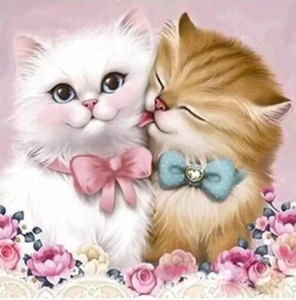 Gatinhos Lindos - 100% Diamantes (Quadrado) - Kit Completo