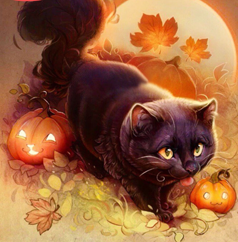 Halloween 2023/1 - 100% Diamantes (Quadrado) - Kit Completo - Pintura com Diamantes