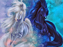 Carregar imagem no visualizador da galeria, Cavalos Rivais - 100% Diamantes (Kit Completo)
