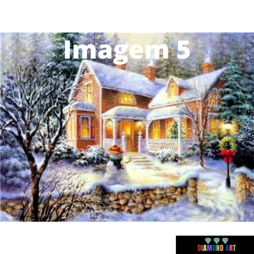 Paisagem Inverno 5 - 100% Diamantes (Kit Completo)