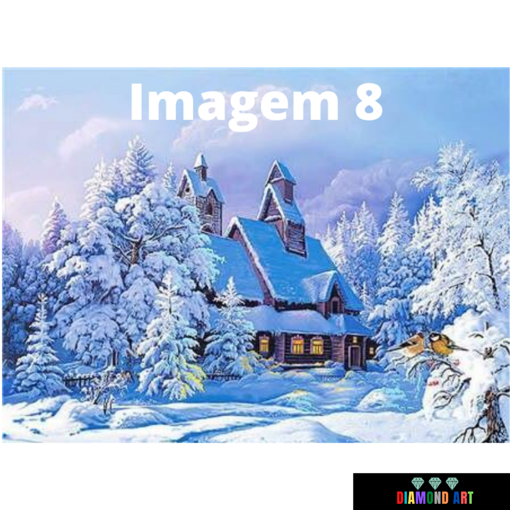 Paisagem Inverno 8 - 100% Diamantes (Kit Completo)