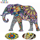 Elefante Florido - 34 x 26 cm - Parcial Diamantes (Kit Completo)