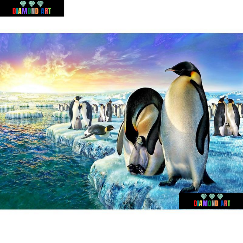 Casal de Pinguins - 100% Diamantes (Kit Completo)