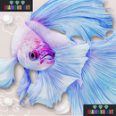 Peixe Azulado - 100% Diamantes (Kit Completo)