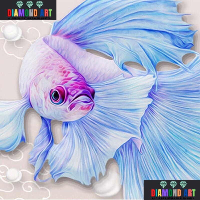 Peixe Azulado - 100% Diamantes (Kit Completo)