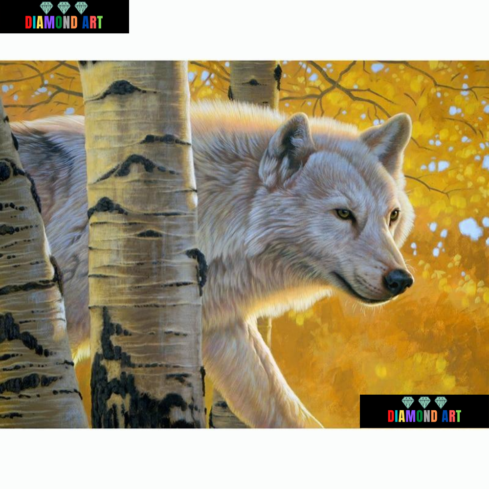 Lobo Branco - 100% Diamantes (Kit Completo)