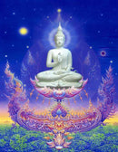 Buda na Noite - 100% Diamantes (Kit Completo) - Pintura com Diamantes