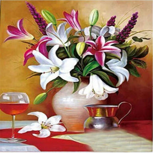 Vaso de Flor 17 - 100% Diamantes (Kit Completo)