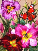 Flores 2023/9 - 100% Diamantes (Quadrado) - Kit Completo - Pintura com Diamantes