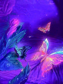 Borboleta Esplendorosa 1 - 100% Diamantes (Kit Completo) - Pintura com Diamantes