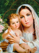 Nossa Senhora e o Menino Jesus 2023/5 - 100% Diamantes (Quadrado) - Kit Completo - Pintura com Diamantes