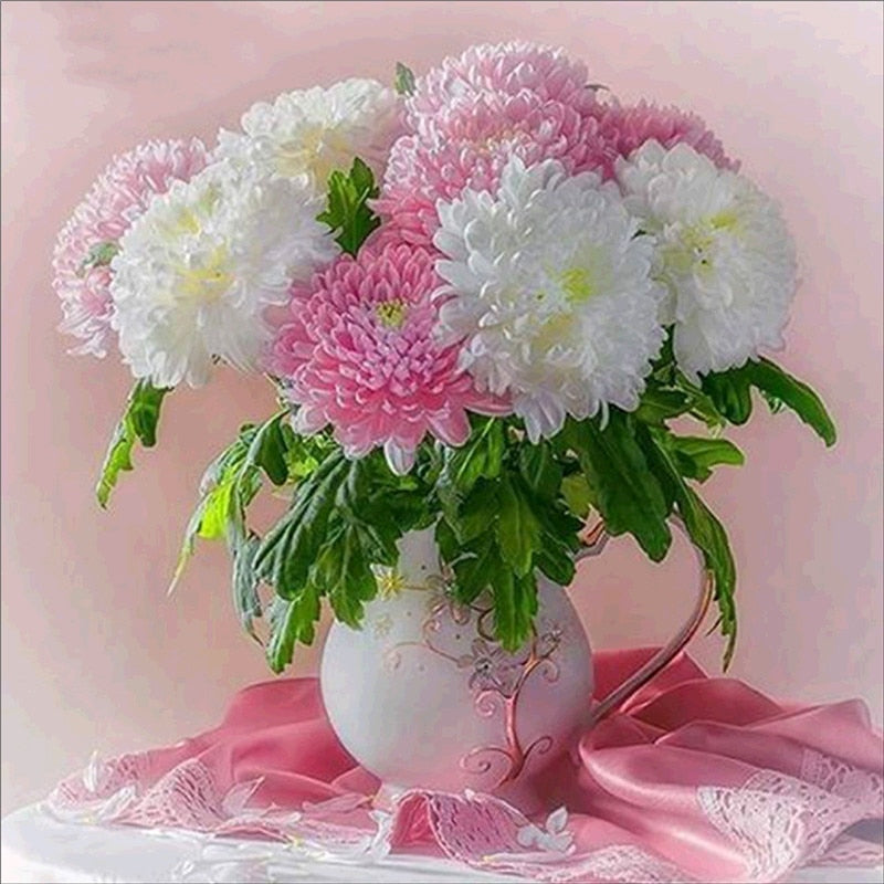 Vaso de Flor 1 - 100% Diamantes (Kit Completo)