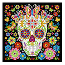 Caveira Fluorescente 2 (30 x 30 cm) - Parcial Diamantes (Redondo) - Kit Completo