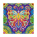 Borboleta Fluorescente 2 - (30 x 30 cm) - Parcial Diamantes (Redondo) - Kit Completo - Pintura com Diamantes